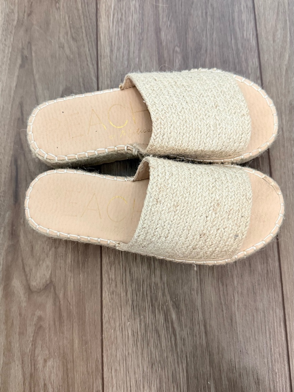 Beach by Matisse Espadrille Slide Sandals Natural Jute Size 7 - Picture 5 of 6